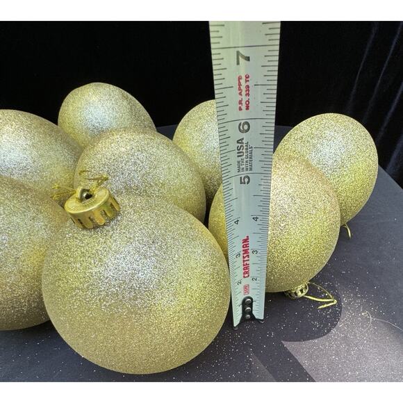8 Dillards Home Vintage GOLD Glittered Christmas Ornaments Gorgeous! - Picture 7 of 10